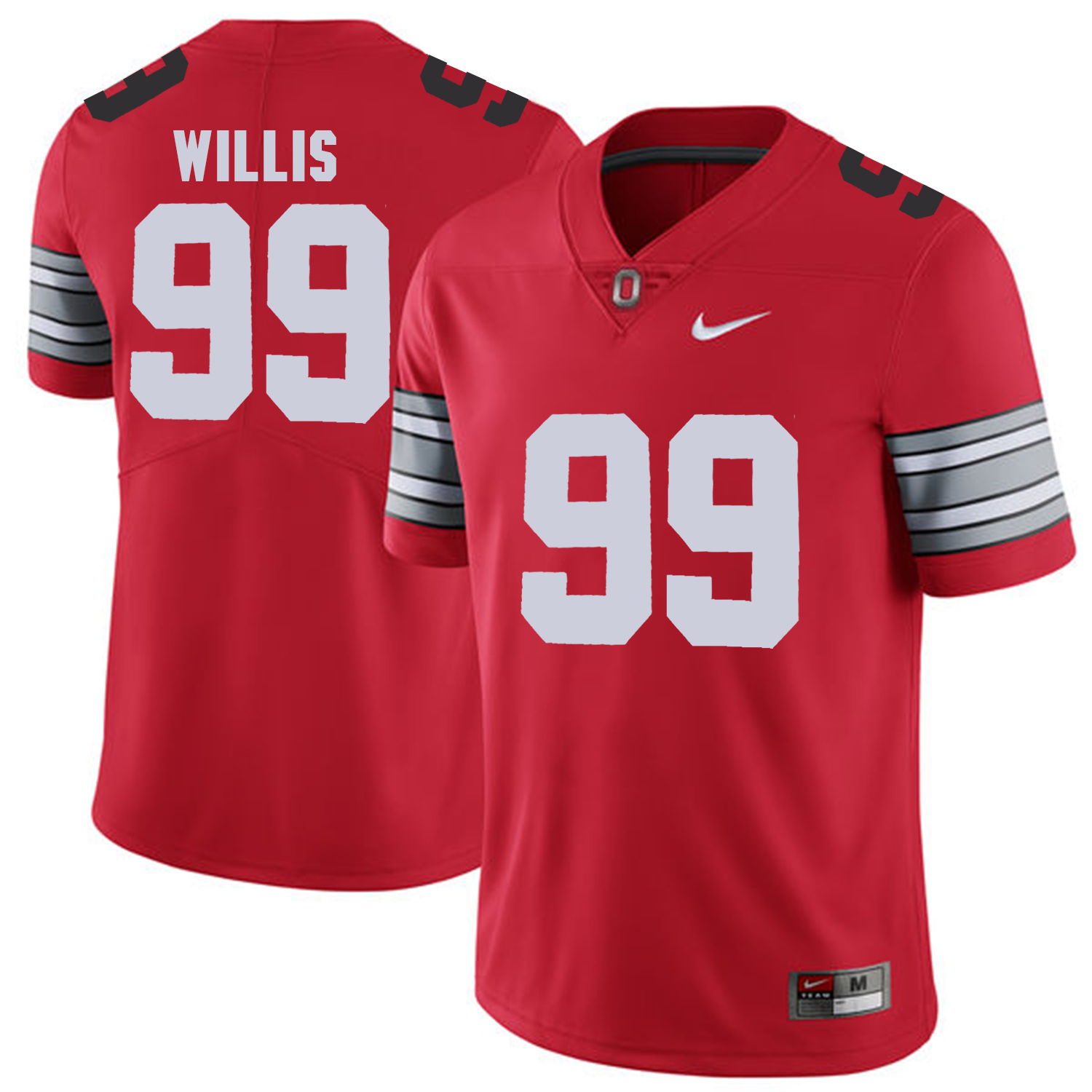 Men Ohio State 99 Willis Red Customized NCAA Jerseys